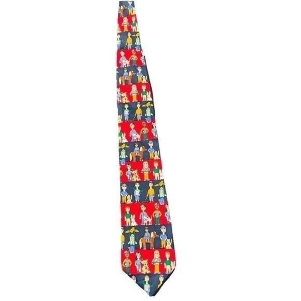 Save the Children Novelty Tie Vintage Charity Awareness Cartoon Print USA Made"